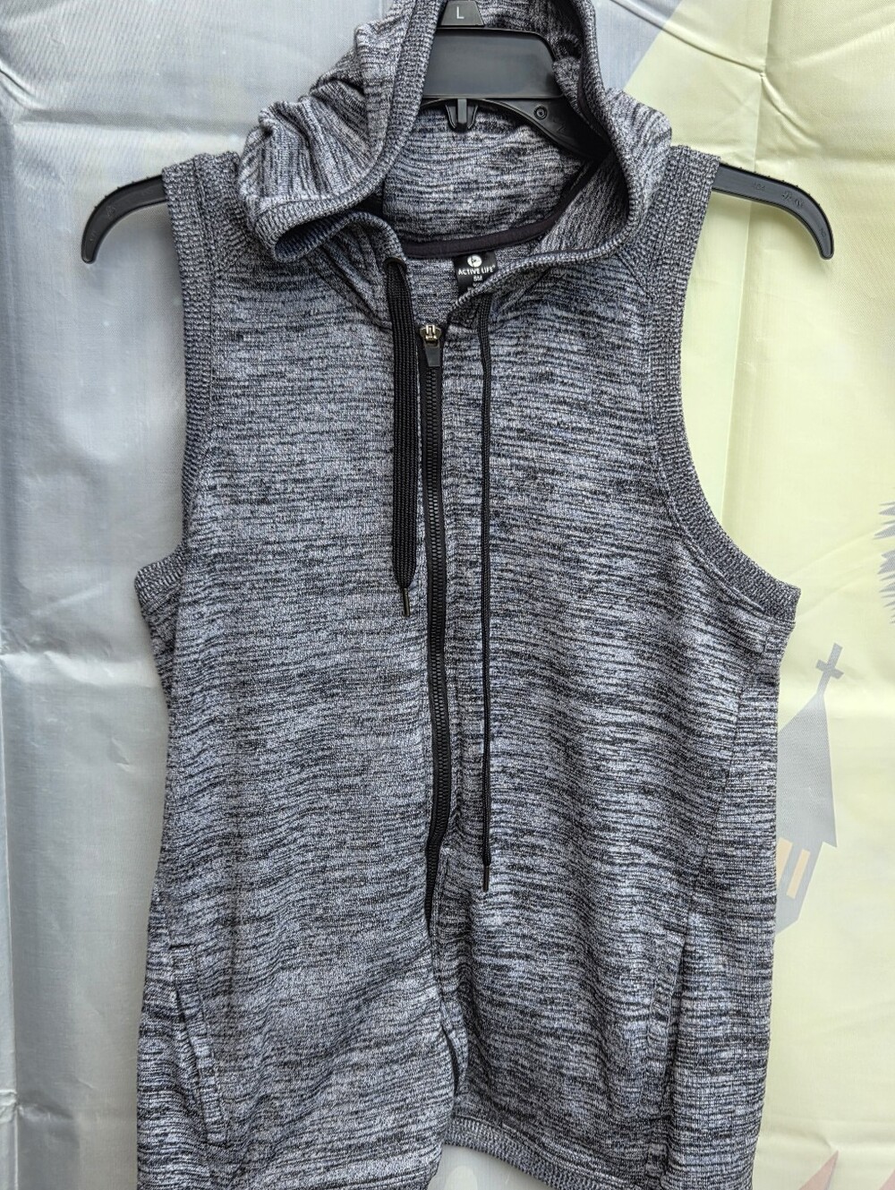 Active Life Sleeveless Hooded Zip-Up Tank - Heather Gray
